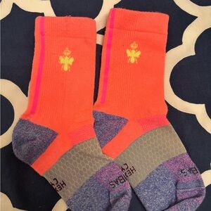 Bombas Orange and Blue Athletic Socks with Reinforced Comfort